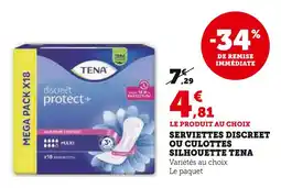 U Express TENA Serviettes Discreet ou Culottes Silhouette TENA offre