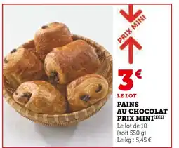 U Express Pains au chocolat prix mini offre