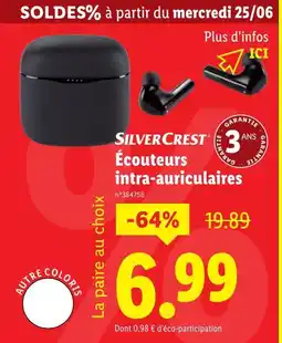 Lidl SILVERCREST Écouteurs intra-auriculaires offre