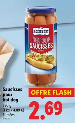 Lidl McEnnedy Saucisses pour hot dog offre