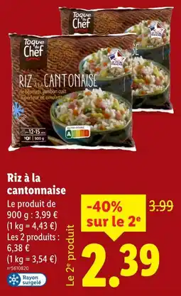 Lidl Toque du Chef Riz à la cantonaise offre