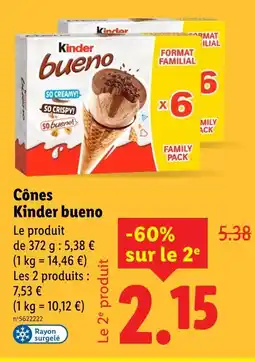Lidl Kinder Cônes Bueno offre