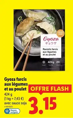 Lidl Gyoza farcis aux légumes et au poulet offre