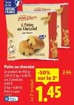 Lidl Maître Jean Pierre Pains au chocolat offre