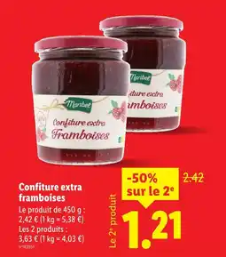 Lidl Maribel Confiture extra framboises offre