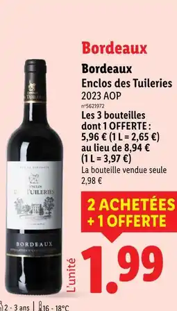 Lidl Bordeaux 2023 AOP offre