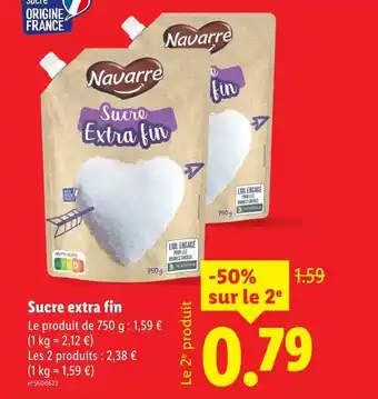 Lidl Navarre Sucre extra fin offre