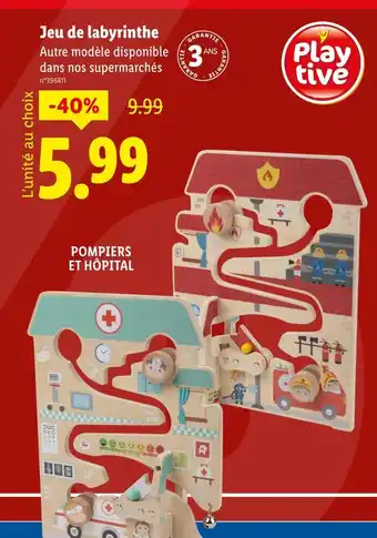 Lidl PLAYTIVE Jeu de labyrinthe offre
