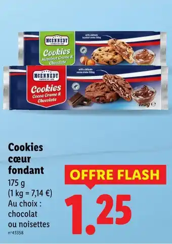 Lidl MCENNEDY Cookies cœur fondant offre