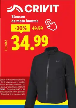 Lidl CRIVIT Blouson de moto homme offre