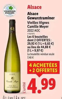 Lidl CAMILLE MEYER Alsace Gewurztraminer Vieilles Vignes offre