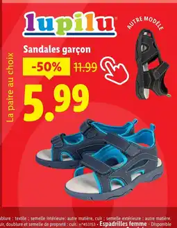 Lidl LUPILU Sandales garçon offre