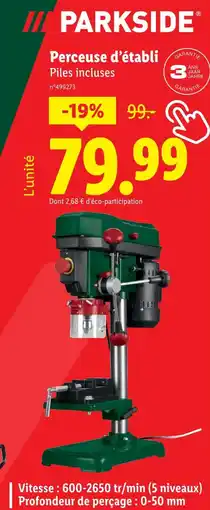 Lidl Parkside Perceuse d’établi offre