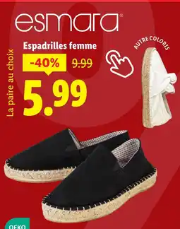Lidl ESMARA Espadrilles femme offre