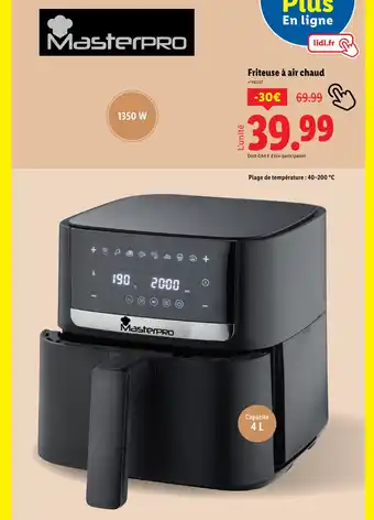 Lidl MASTERPRO Friteuse à air chaud offre
