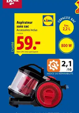 Lidl DEVIL Aspirateur sans sac offre