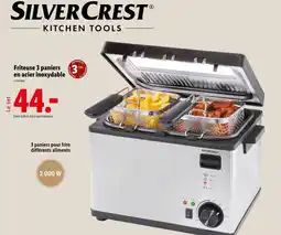 Lidl SILVERCREST Friteuse 3 paniers en acier inoxydable offre