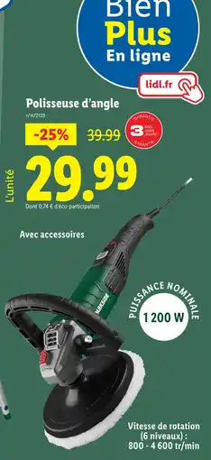 Lidl Parkside Polisseuse d’angle offre