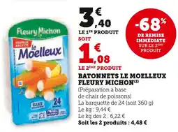 Super U FLEURY MICHON Bâtonnets le moelleux offre