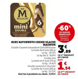 Super U MAGNUM Mini batonnets creme glacee offre