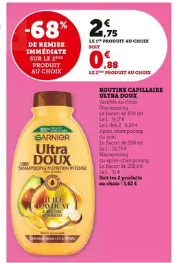 Super U ULTRA DOUX Routine Capillaire offre