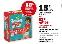 Super U PAMPERS Changes Pampers Baby-Dry offre