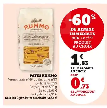 Super U RUMMO Pates offre