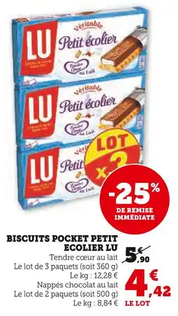 Super U LU Biscuits Pocket Petit Ecolier offre