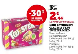 Super U MIKO Mini batonnets glaces a l'eau offre