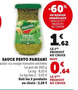 Super U PANZANI Sauce Pesto offre