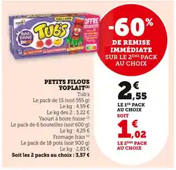 Super U Yoplait Petits Filous offre