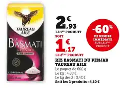Super U TAUREAU AILE Riz basmati du penjab offre