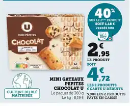 Super U U Mini gateaux pepites chocolat offre