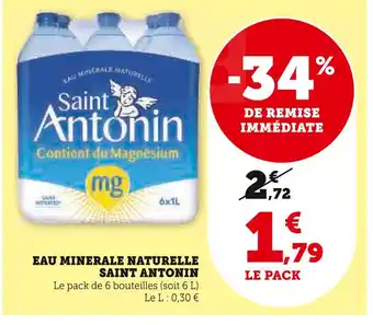 Super U SAINT ANTONIN Eau minerale naturelle offre