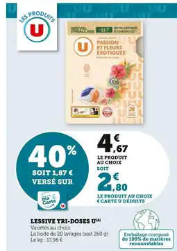 Super U U Lessive tri-doses offre