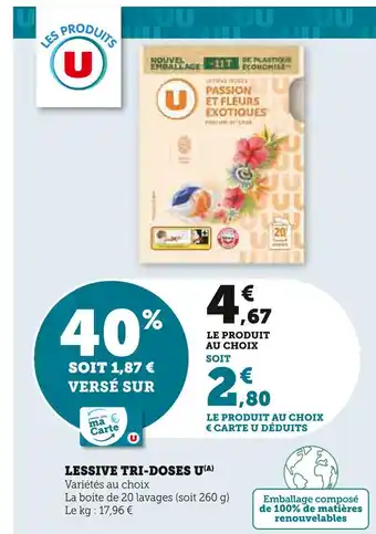 Super U U Lessive tri-doses offre