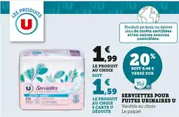 Super U U Serviettes pour fuites urinaires offre