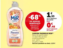 Super U MIR Liquide vaisselle offre