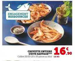 Super U Crevette entière cuite sauvage offre