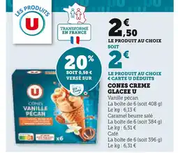 Super U U Cones creme glacee offre
