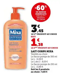 Super U Mixa Lait corps offre