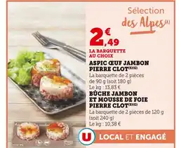 Super U PIERRE CLOT Aspic Œuf Jambon offre
