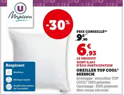 Super U U MAISON Oreiller TOP COOL 60x60cm offre
