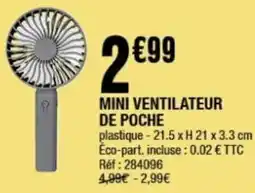 La Foir'Fouille Mini ventilateur de poche offre