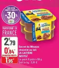 G20 Nestlé - secret de mousse chocolat au lait la laitière offre