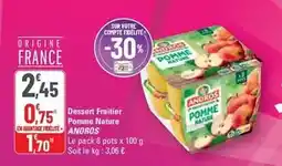 G20 Andros - dessert fruitier pomme nature offre