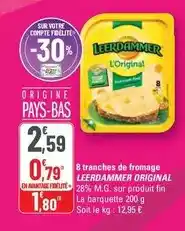 G20 Leerdammer - 8 tranches de fromage original offre