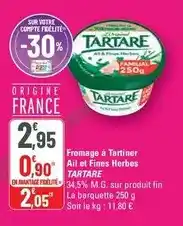 G20 Tartare - fromage à tartiner ail et fines herbes offre