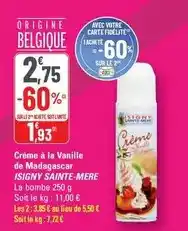 G20 Isigny sainte mére - crème à la vanille de madagascar offre