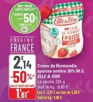 G20 Elle & vire - crème de normandie épaisse entière 30% m.g offre
